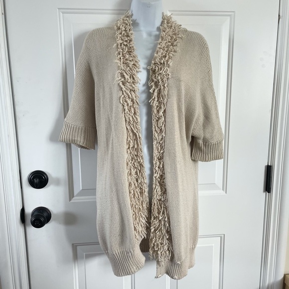 Clare Tough Italian cashmere blend fringe cardigan - Picture 1 of 6